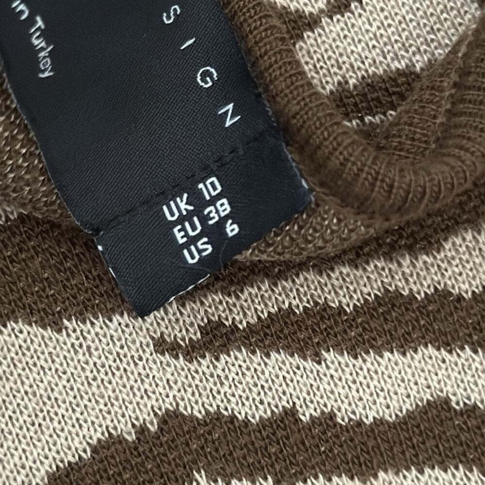 ASOS Beige and Brown Zebra Print Knit Sweater Bodycon Fierce Femme Maxi Dress - Picture 5 of 6